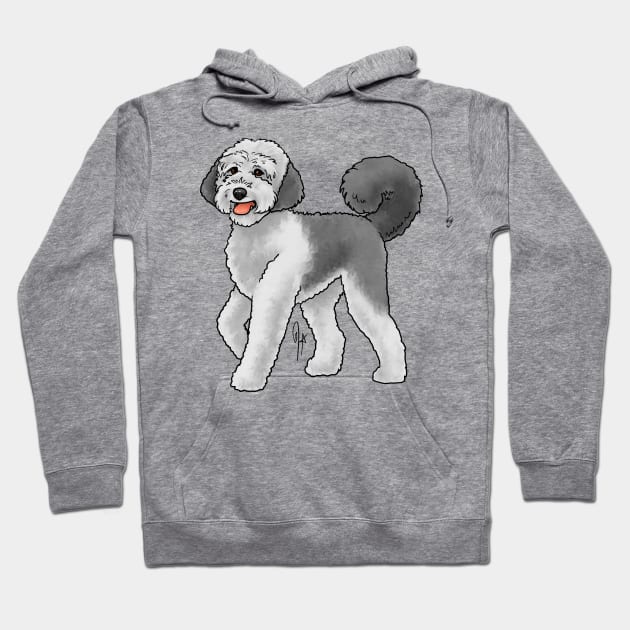 Dog - Labradoodle - Black and White Hoodie by Jen's Dogs Custom Gifts and Designs